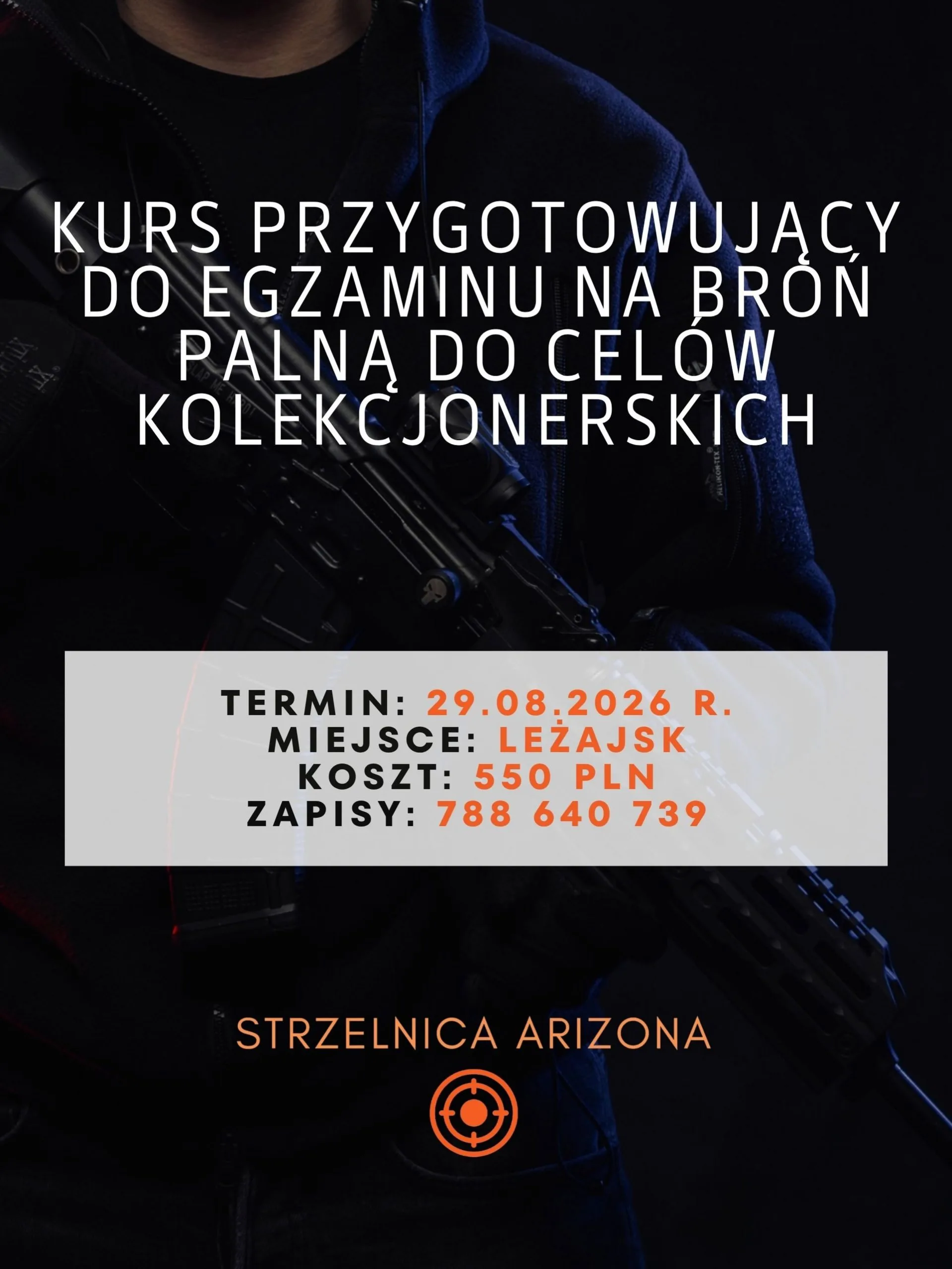 Kurs przygotowujący do pozwolenia na broń palną do celów kolekcjonerskich – 29.08.2026 r.